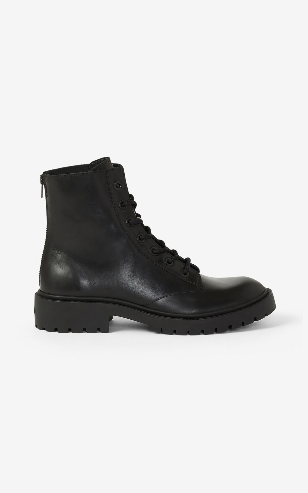 Bottes Kenzo Lace up Cuir Pike ankle Homme Noir | ETWA-13086